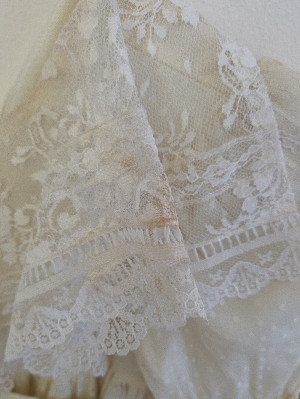 Gunne Sax Vintage Girls' Lace Overlay Dress in Cream Size 4 - Picture 6 of 8